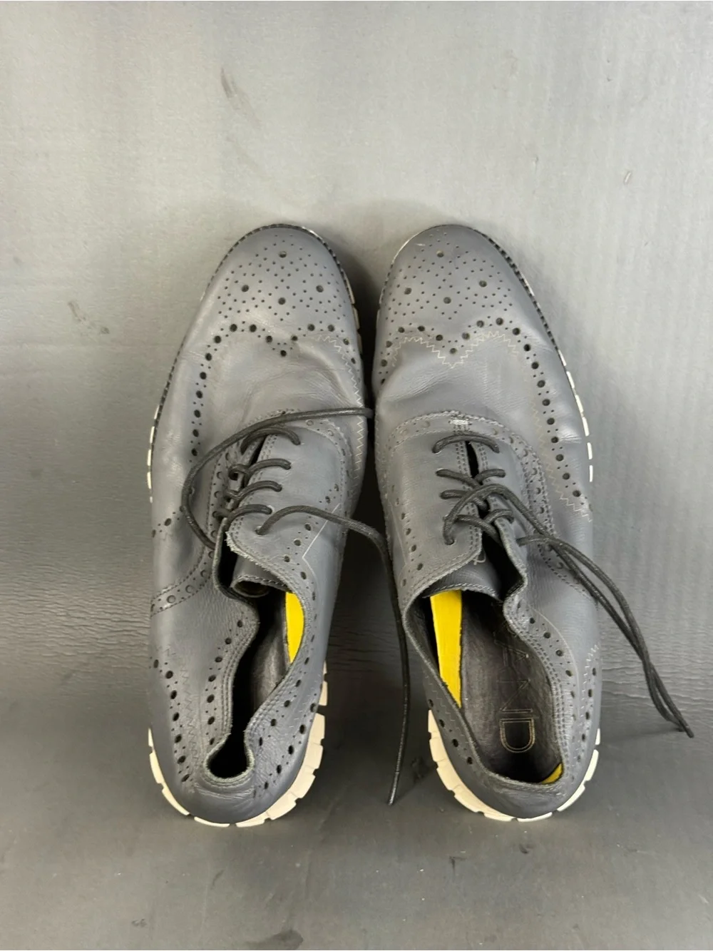Cole Haan Men's ZeroGrand Wingtip Oxford shoes Ironstone/Egret size 10 wide